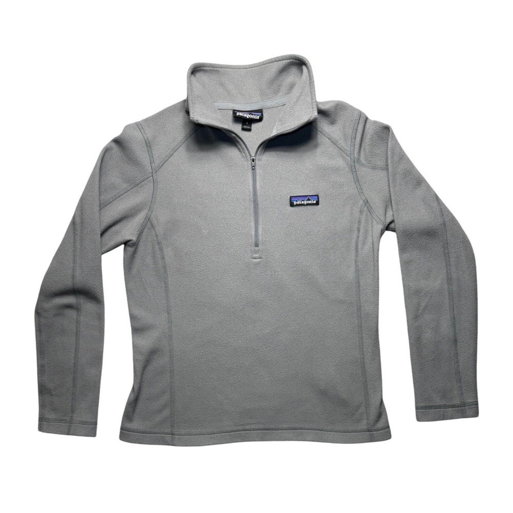 Patagonia Micro D 1/4 Zip Fleece Womens Small Pullover Gray Lightweight Outdoors